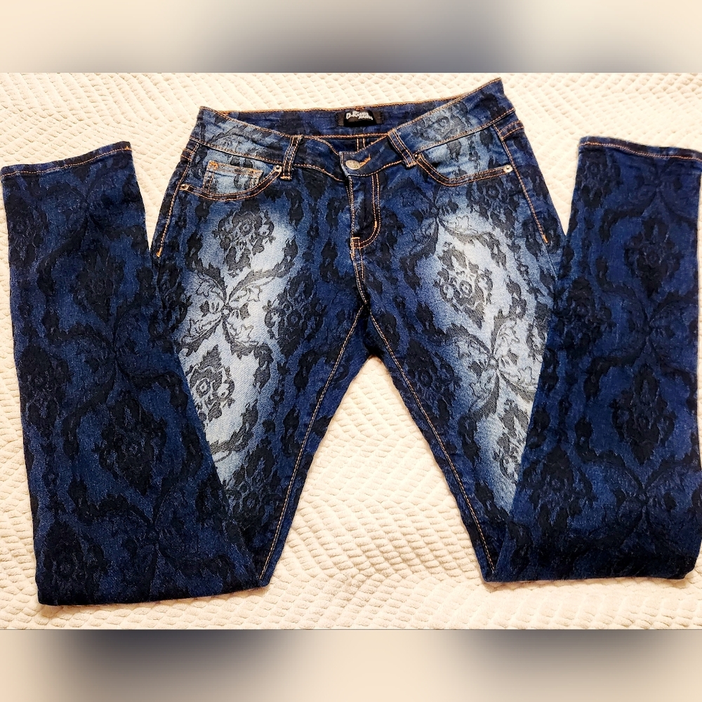 D-River Patterned Skinny Jeans Size 7
